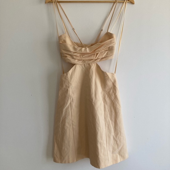 ZARA Linen Blend Dress with Cut-out - Picture 5 of 7